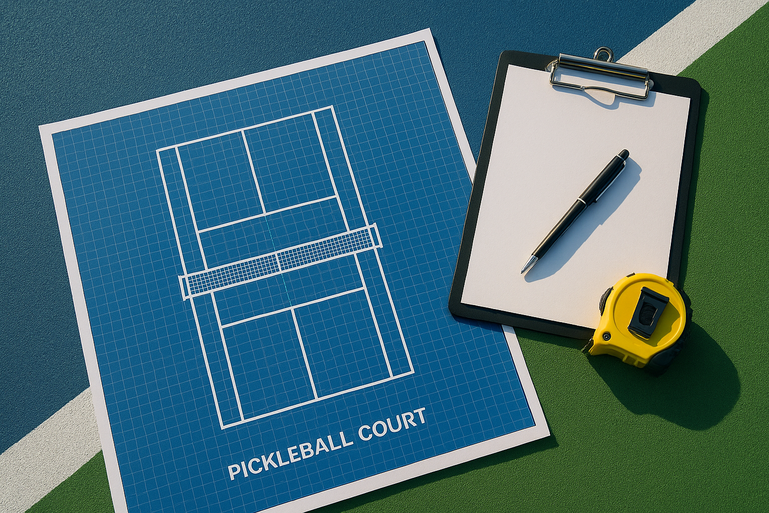 Lighting, fencing, and court coverings