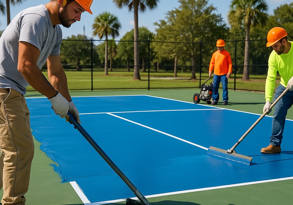 Dual pickleball court build