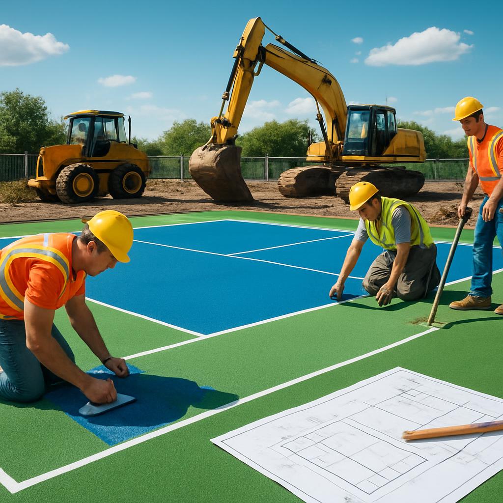 Dual pickleball court build